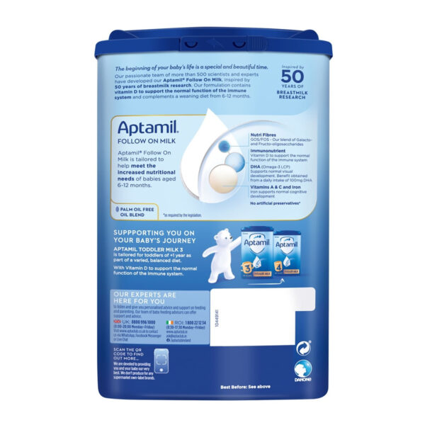 6 Pack – Aptamil 2 Follow On Milk 6-12 Months 800g - Image 2